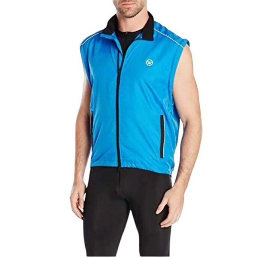 Canari‎ Cycling Mens Breakaway Razor Convertible Sleeve Jacket Vented sz XL Blue - Picture 11 of 11